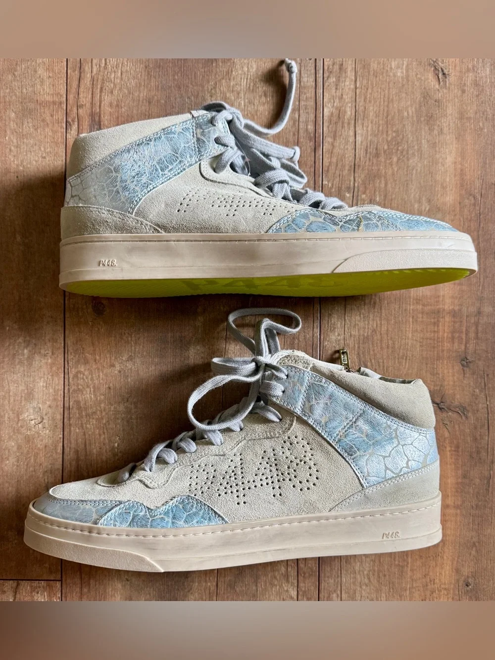 P448 BaliHi High Top Light Blue and Tan Sneaker Size 42/11